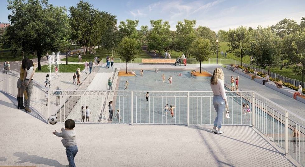 Rendering of Montreal's Jeanne-Mance Park (Parc Jeanne-Mance) post-makeover.