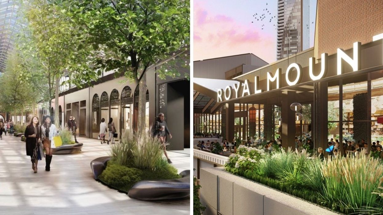 Renderings of the upcoming Royalmount shopping mall opening in Montreal this summer.