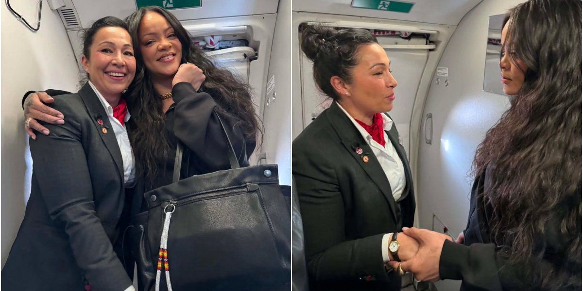 An Air Canada flight attendant gave Rihanna a special gift on her flight to Montreal An Air Canada flight attendant gave Rihanna a special gift on her flight to Montreal