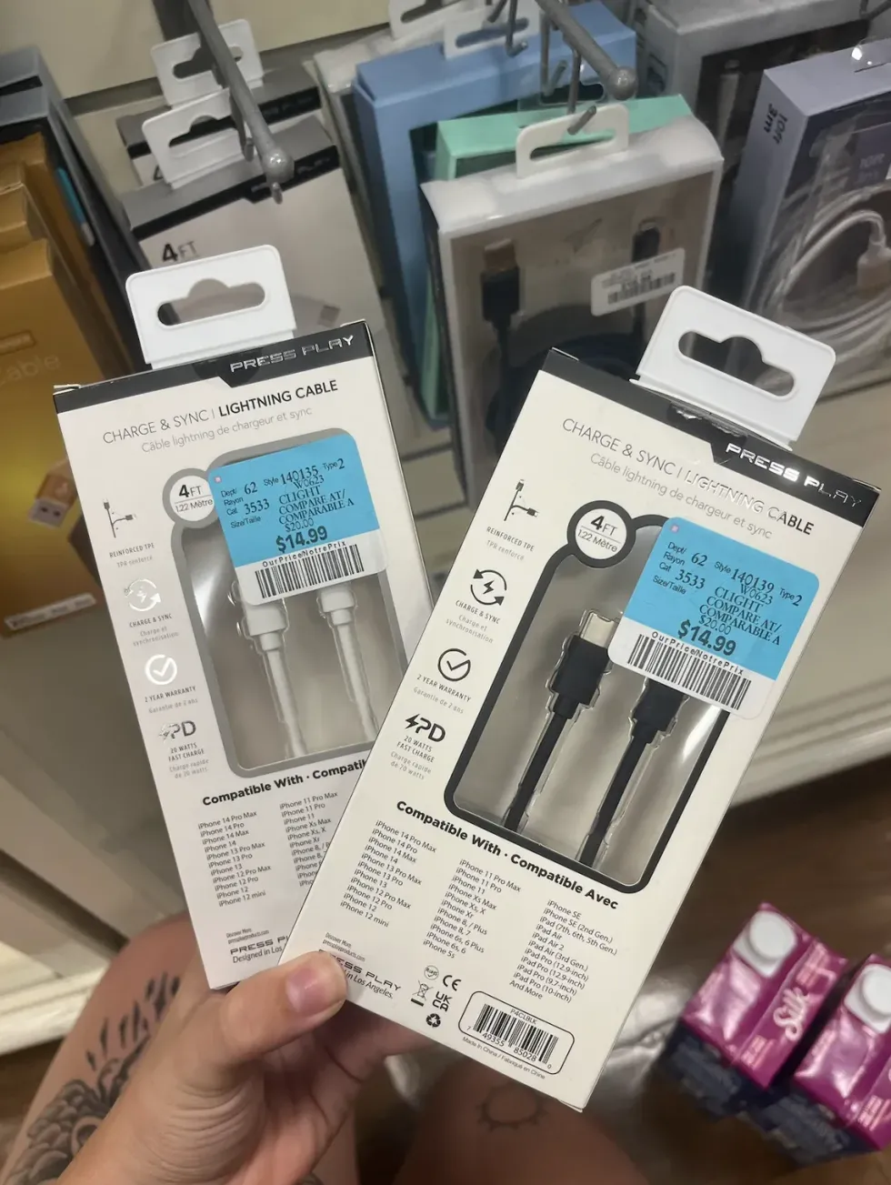 Rubber phone chargers.