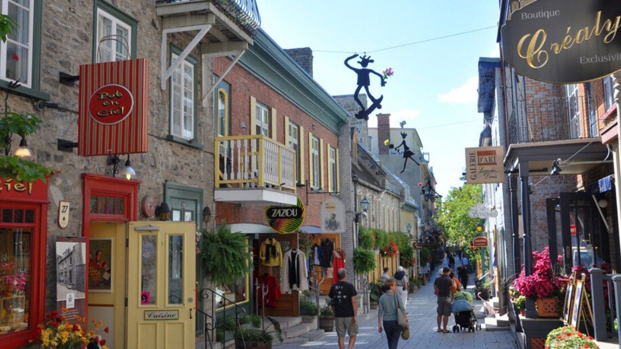 Rue du Petit-Champlain, Quebec City, Canada. The most famous commercial street, Rue du Petit-Champlain at Lower Town (Basse-Ville) in Quebec City, Quebec, Canada.