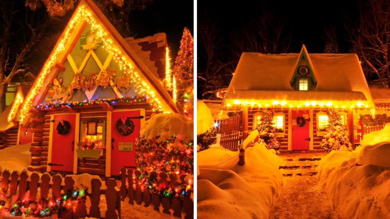Santa's Workshop in North Pole, New York. Right: A tiny house in North Pole, New York.