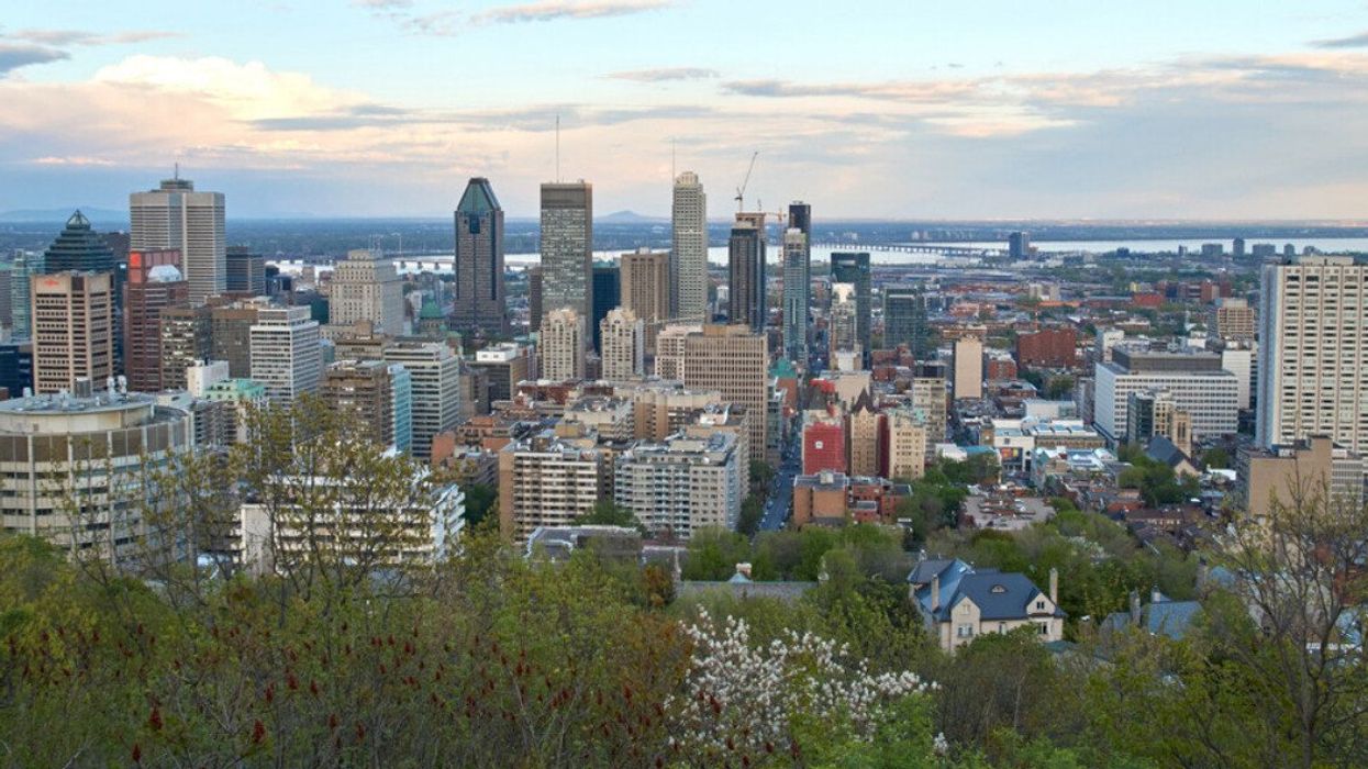 Scenic view of spring in downtown Montreal.