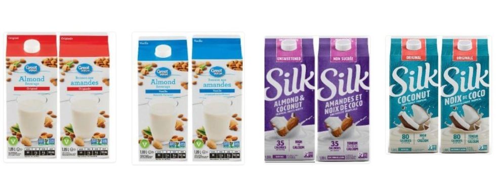 Several almond and oat milk brands have been recalled across Canada