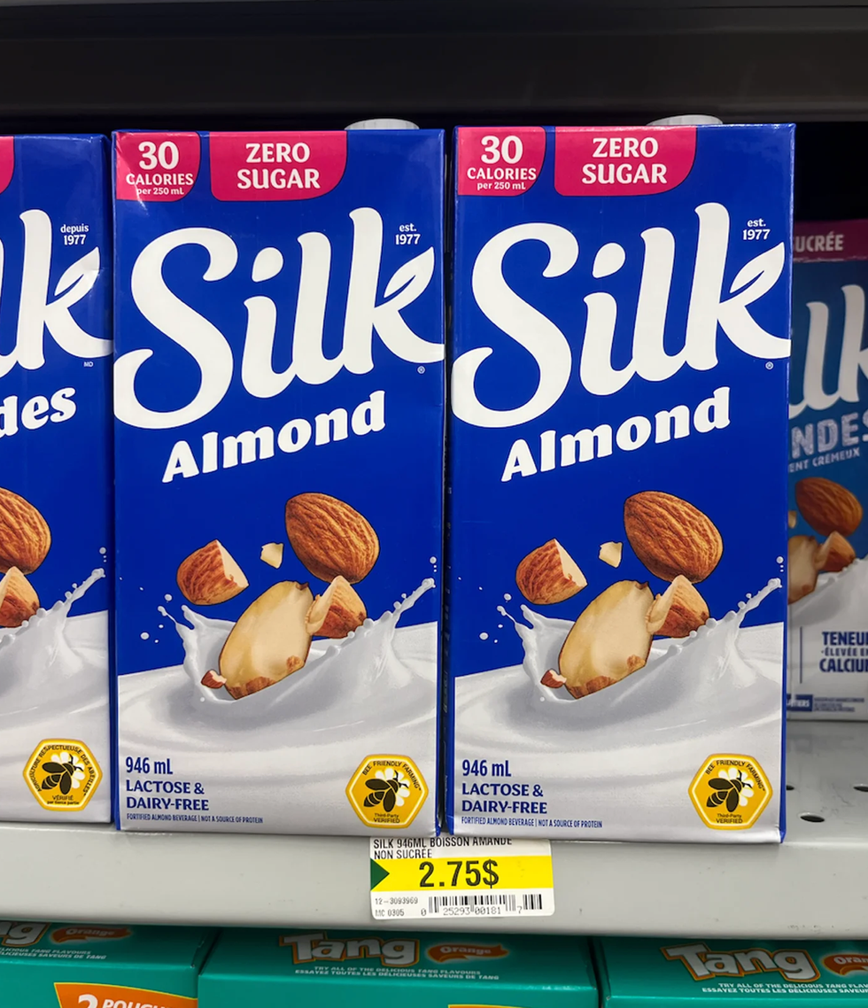 Silk unsweetened almond drink.