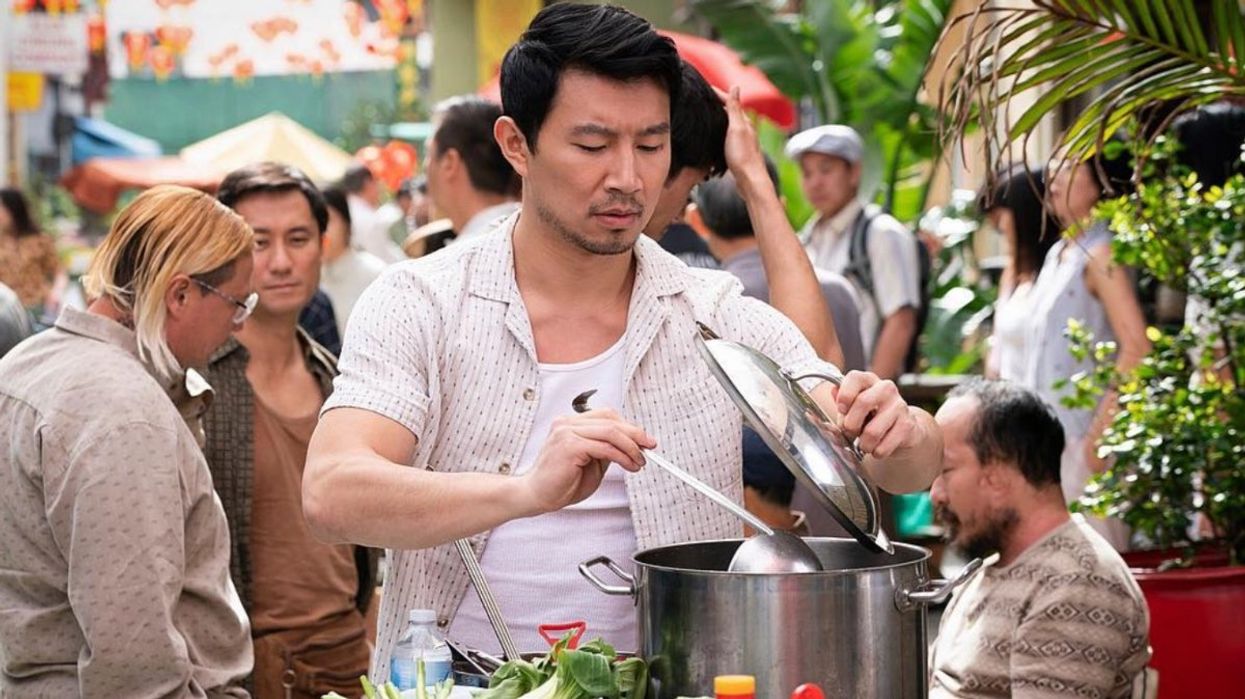 Simu Liu making himself a bowl of soup in an episode of 'Fresh Off The Boat'.