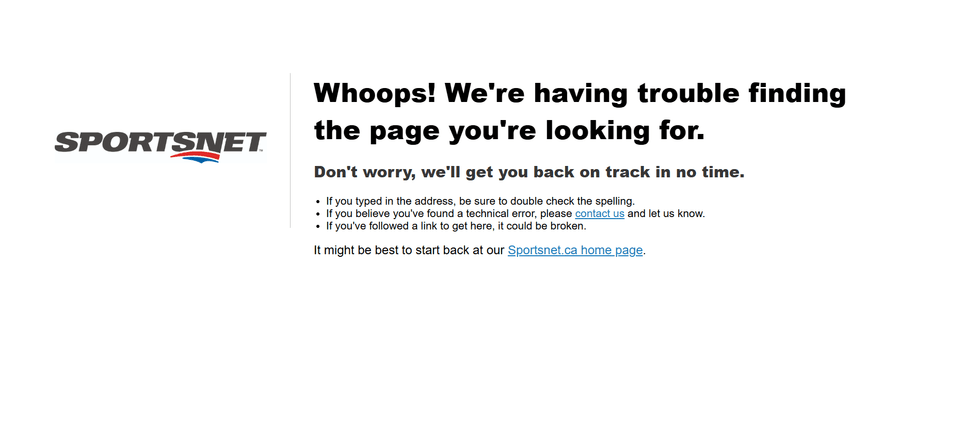 Sportsnet's website