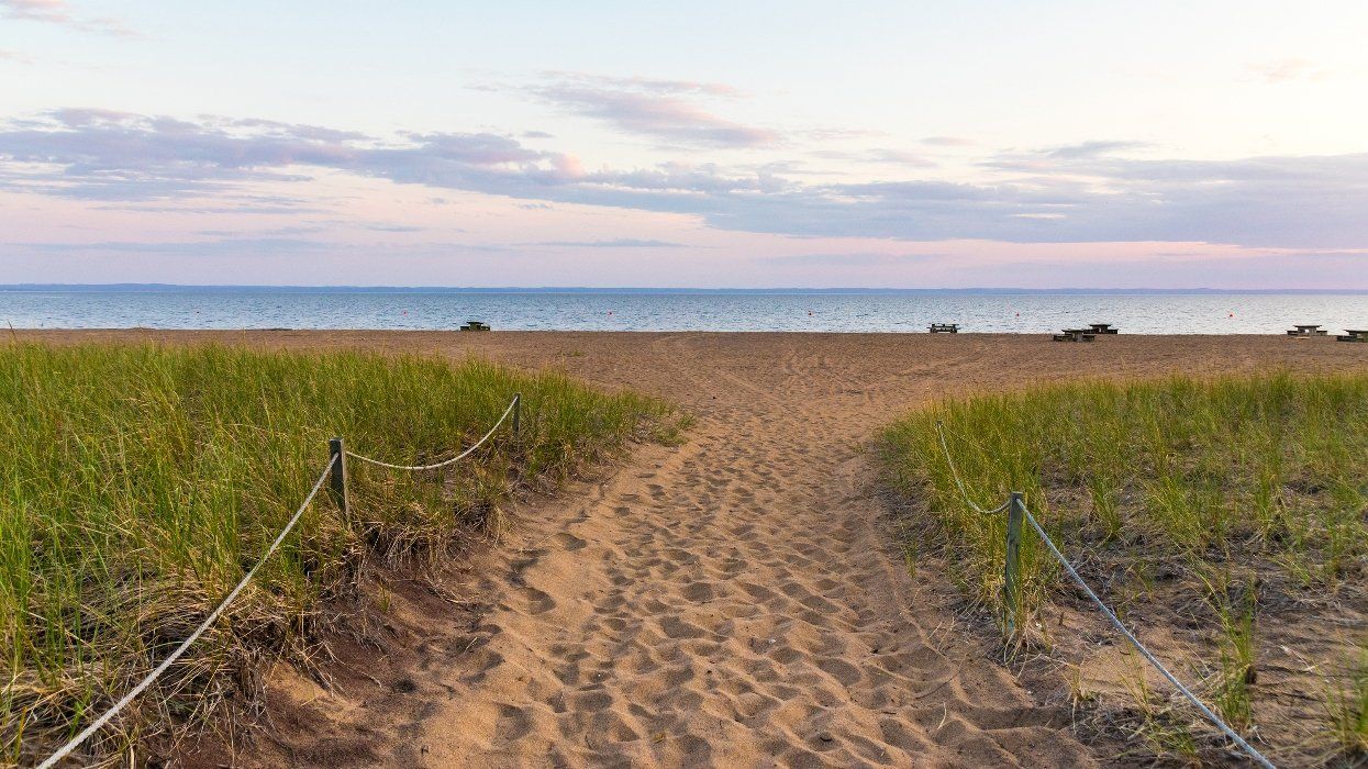 St-Henri-de-Taillon Saguenay Lac-Saint-Jean National Park beach shore at sunset