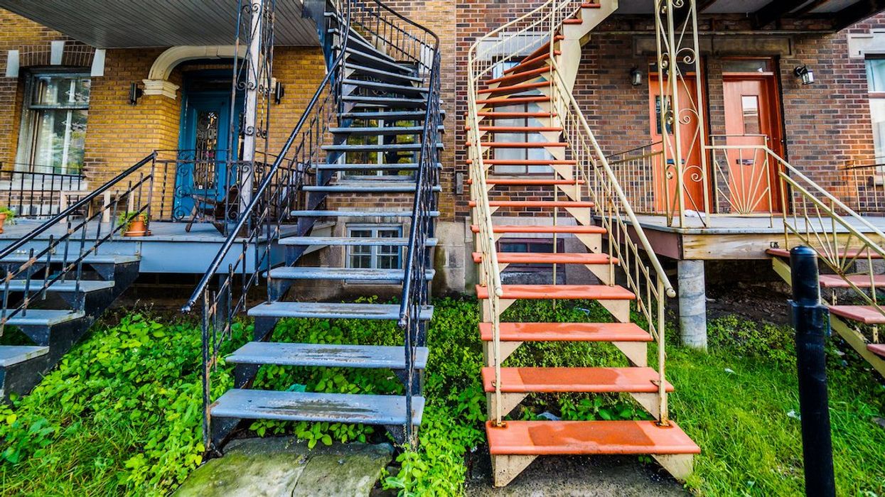 Staircases outside typical Montreal quads.
