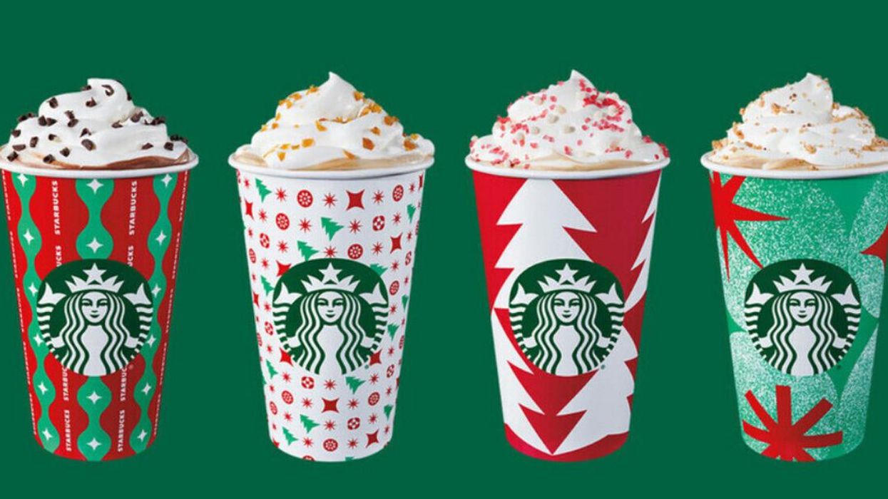 Starbucks' 2022 Holiday drinks selection.