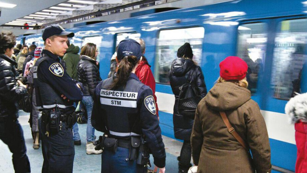 STM inspectors boarding the Montreal metro.