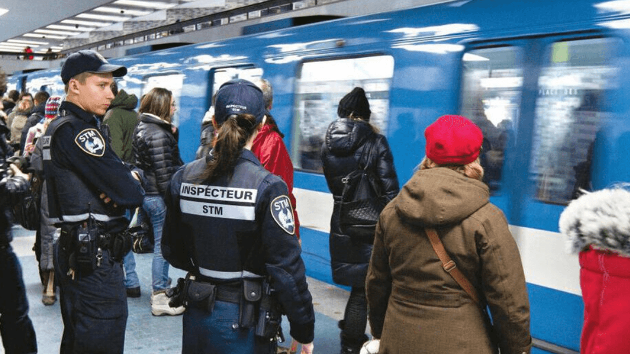 STM inspectors boarding the Montreal metro.