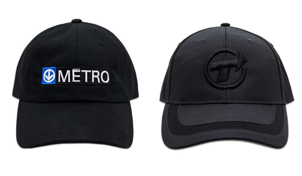 STM-themed baseball caps.
