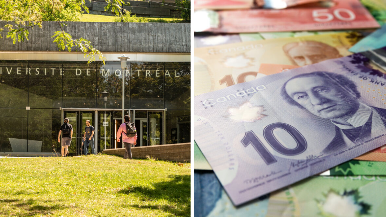 Students going to the University of Montreal UDEM. Right: Canadian dollars.