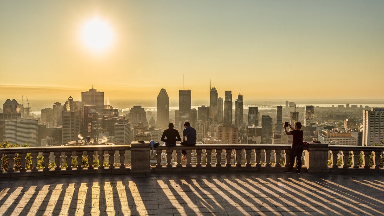 Sunrise over the Montreal skyline.