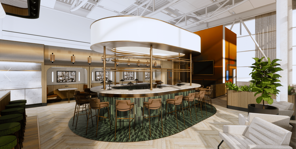 The Aspire AMEX Lounge at Montreal-Trudeau Airport.