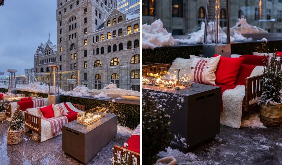 The brand new outdoor winter terrasse at Montreal's Terrasse Belvu.