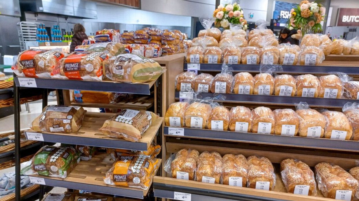 The bread section of a Canadian grocery store.