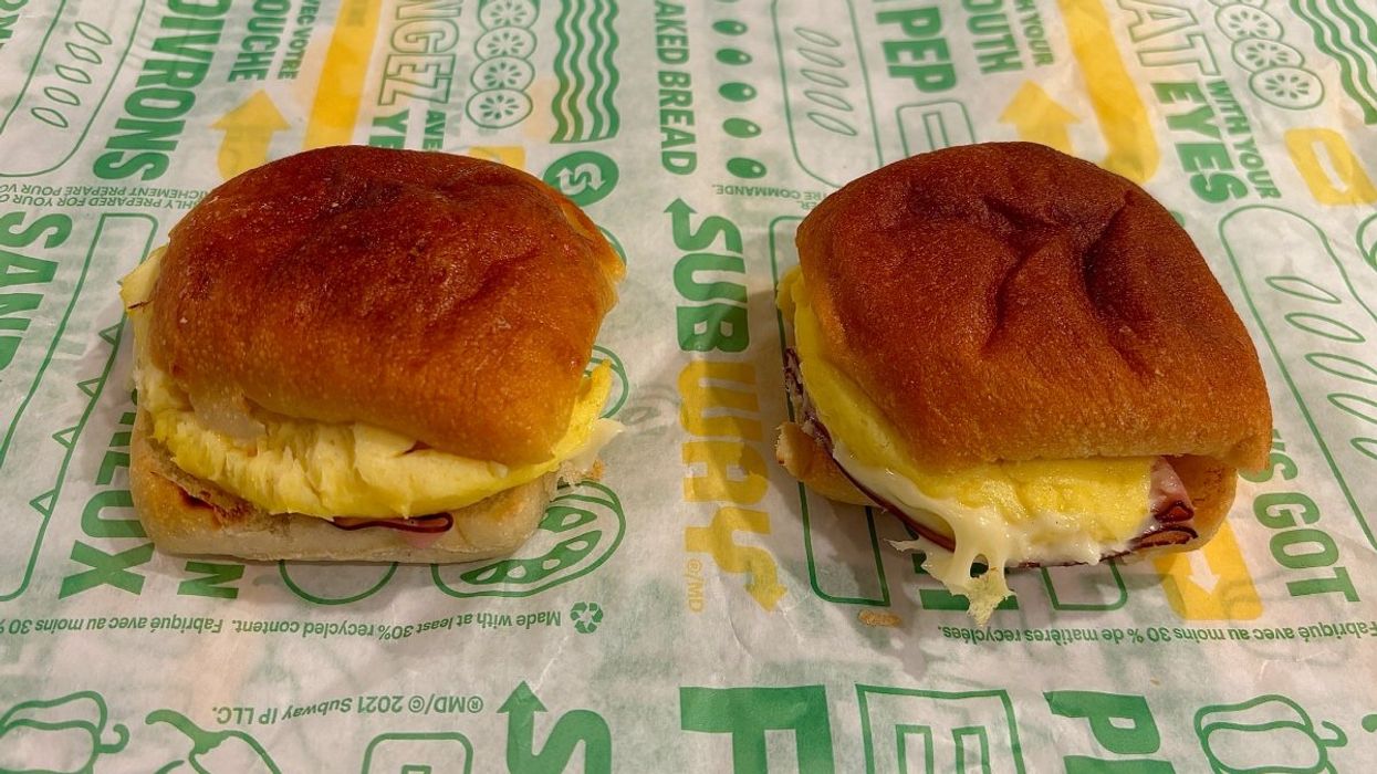 The breakfast sandwich from Subway.