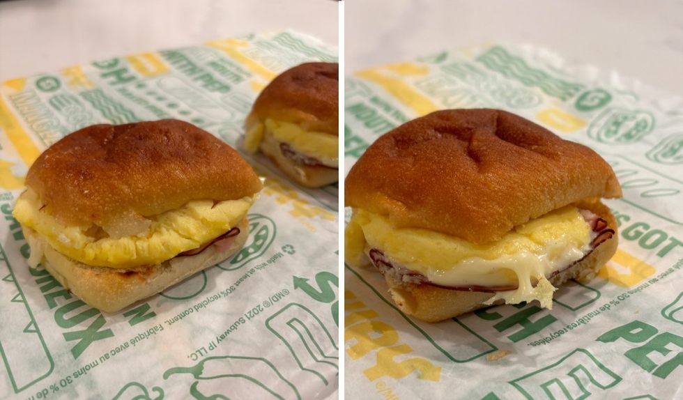 The breakfast sandwich from Subway.