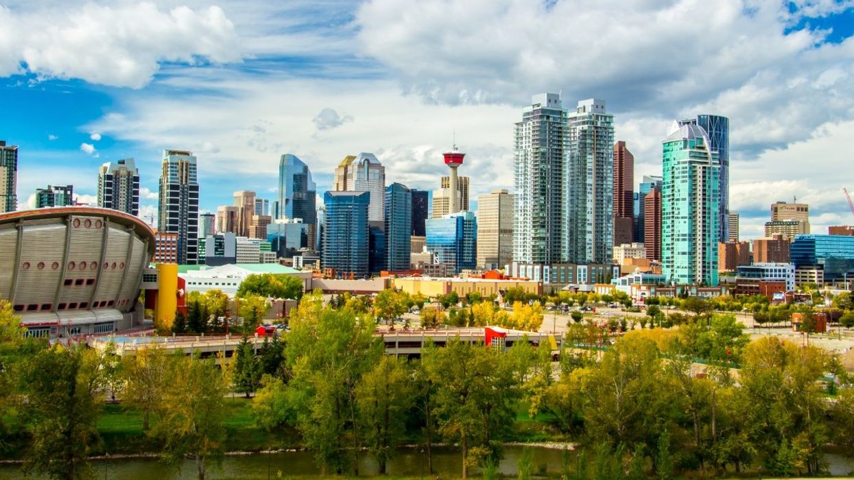 The Calgary skyline during the summer.