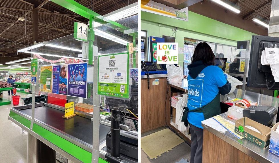 The cash and cashier at a Btrust Supermarket.