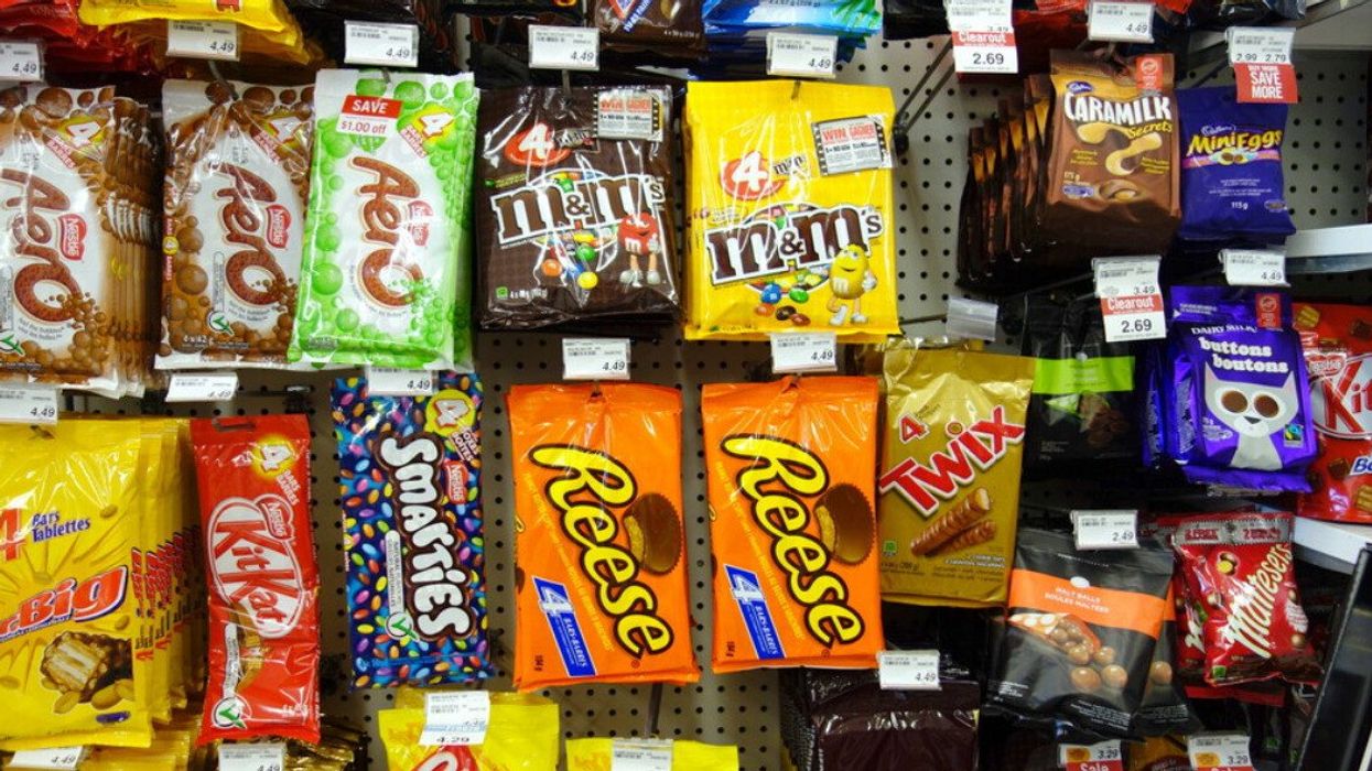 The chocolate section in a store.
