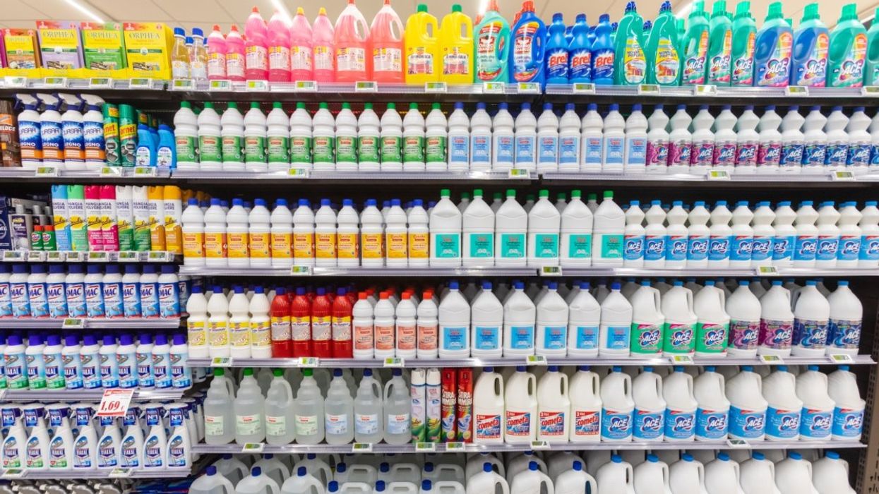 The cleaning product aisle at a supermarket/department store.