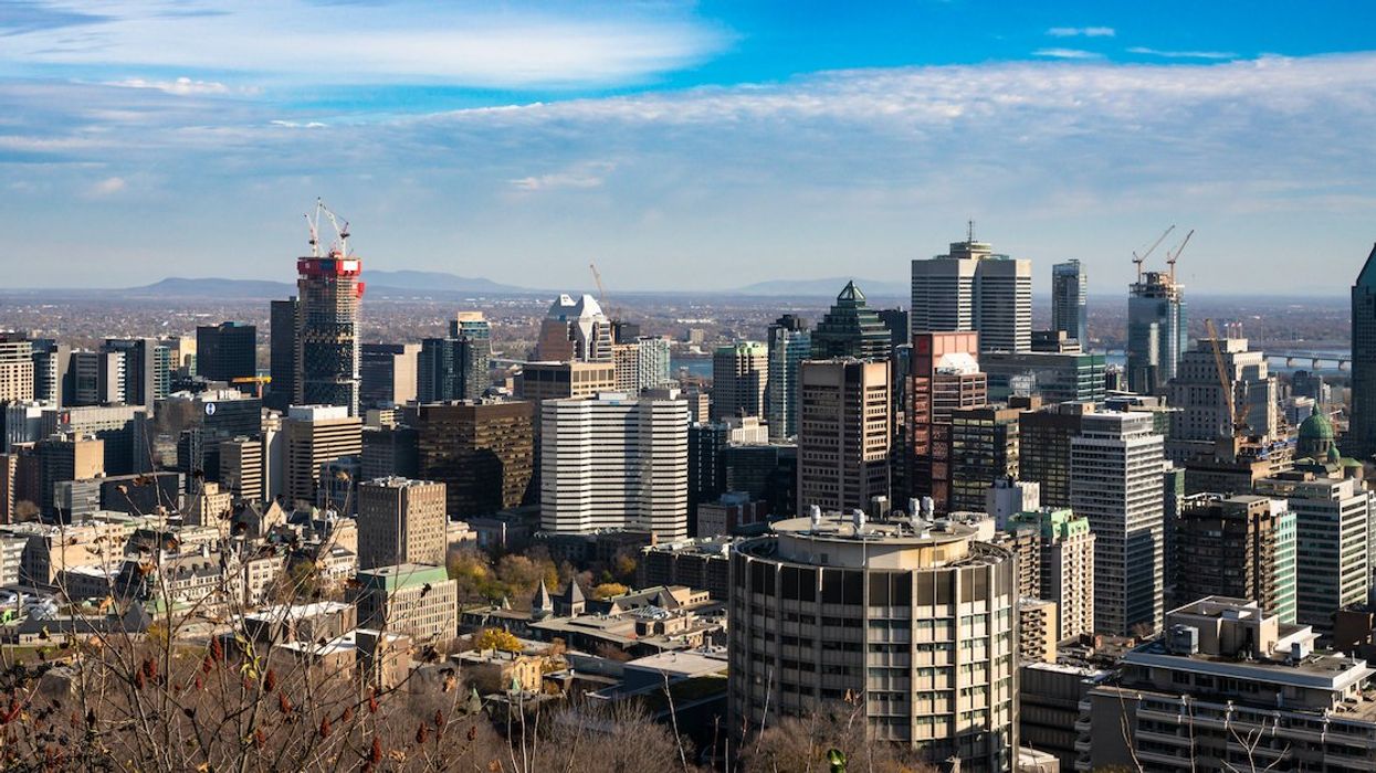 The downtown Montreal skyline as seen from Mount Royal.