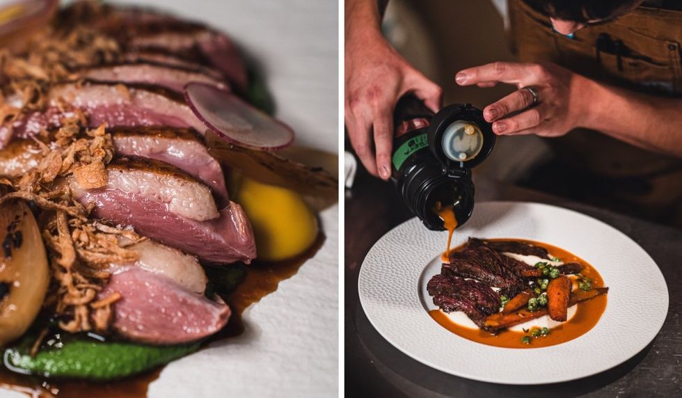 The duck adobo and beef kaldereta from Junjun Montreal.