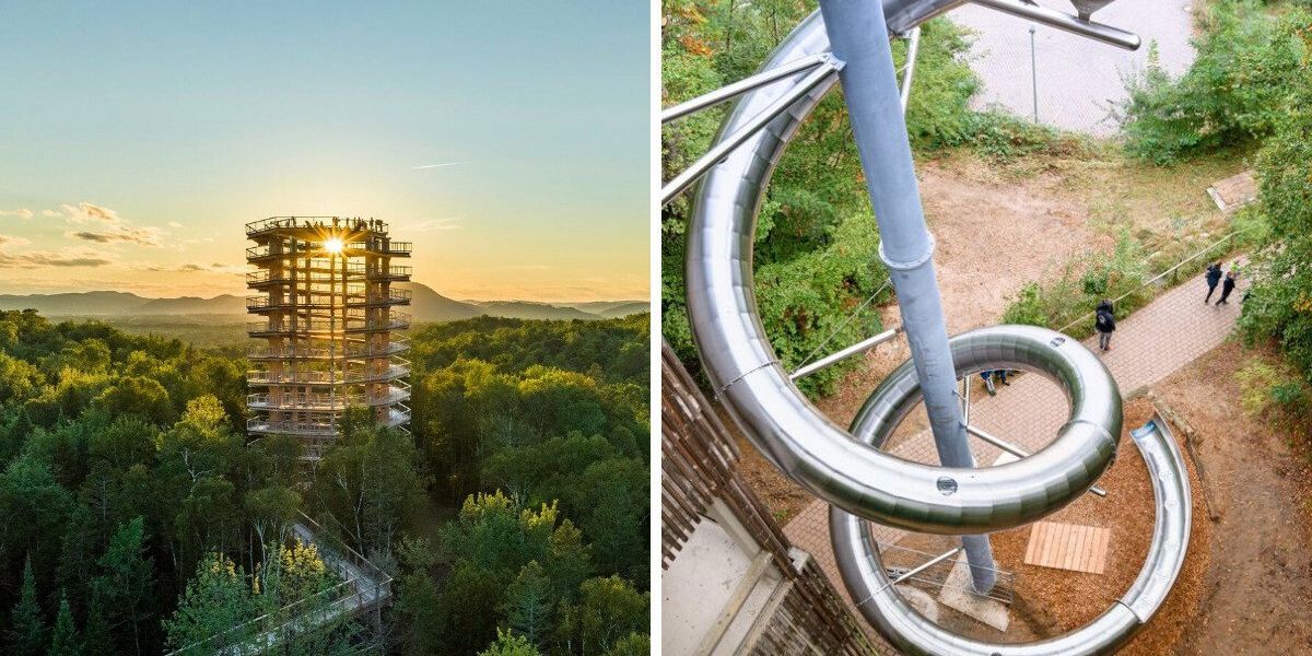 A massive 60-metre forest slide is opening just outside Montreal this summer