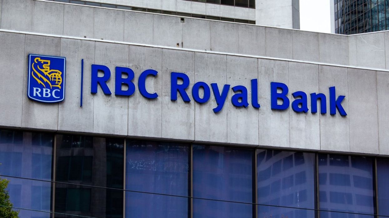 The exterior of a RBC Royal Bank building with the logo out front.
