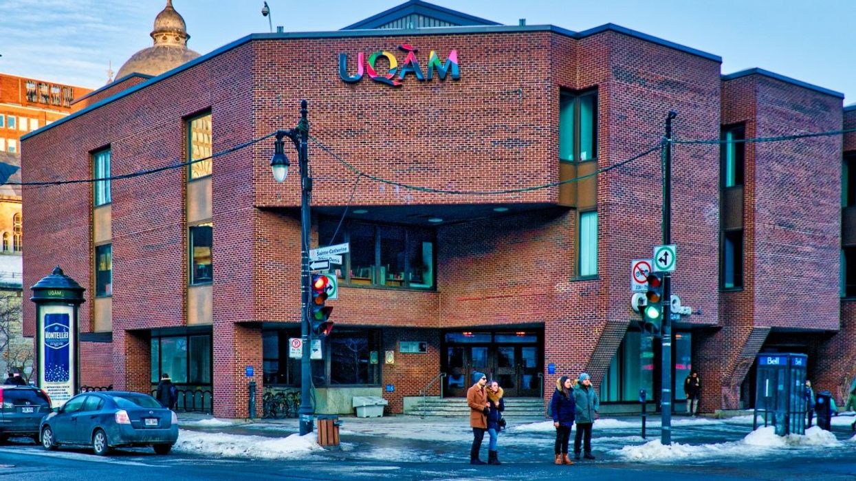 The exterior of the Université du Québec à Montreal (UQAM) campus Downtown Montreal.