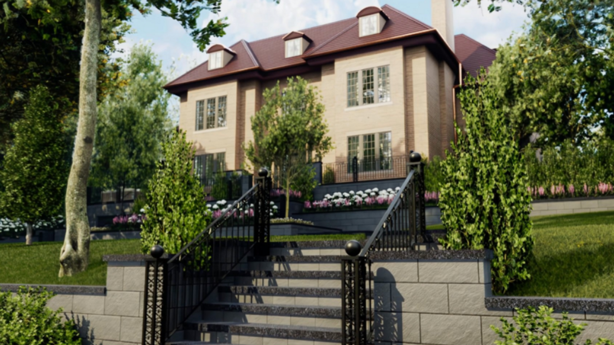 The facade of a $25 million house in Westmount.
