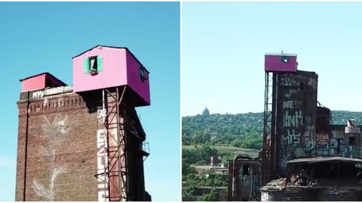 The famous pink house in Montreal.