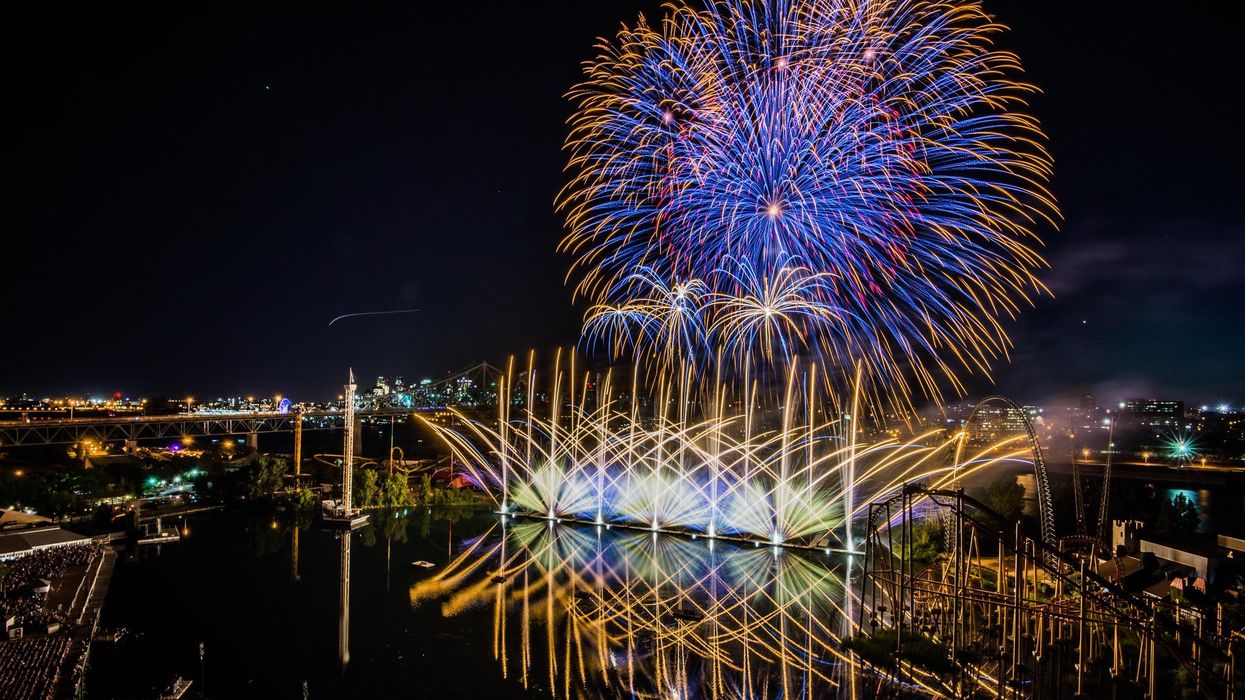 The fireworks are ignited at La Ronde.