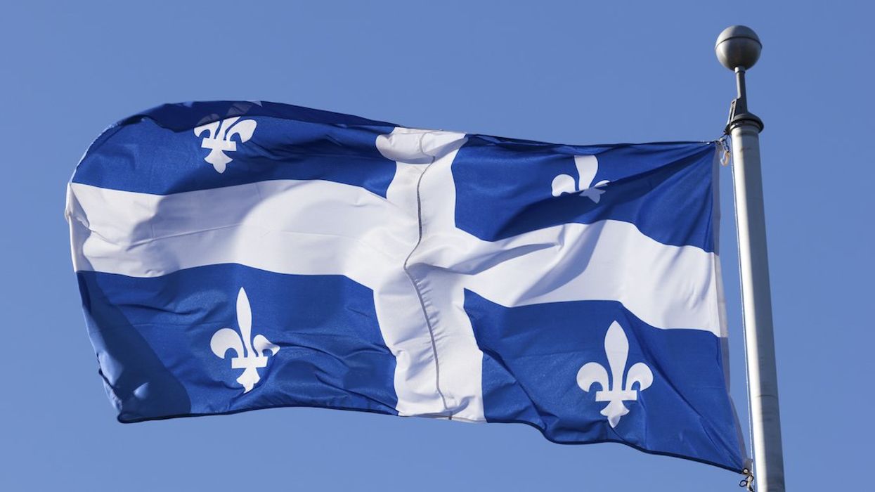 The flag of Quebec.