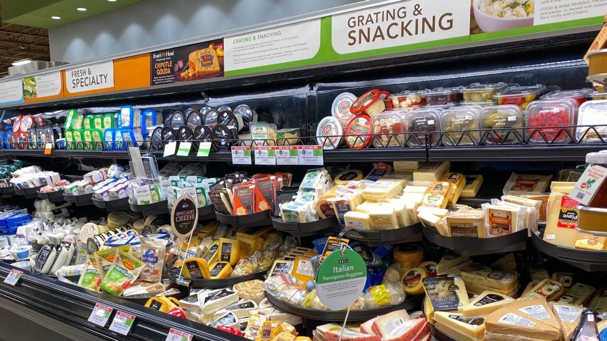 The fresh cheese aisle at a Canadian grocery store.
