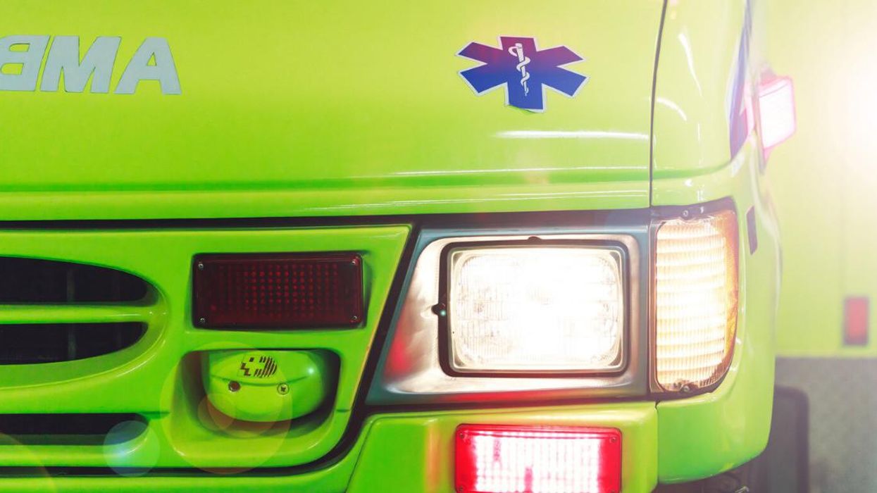 The front of an ambulance in Montreal.
