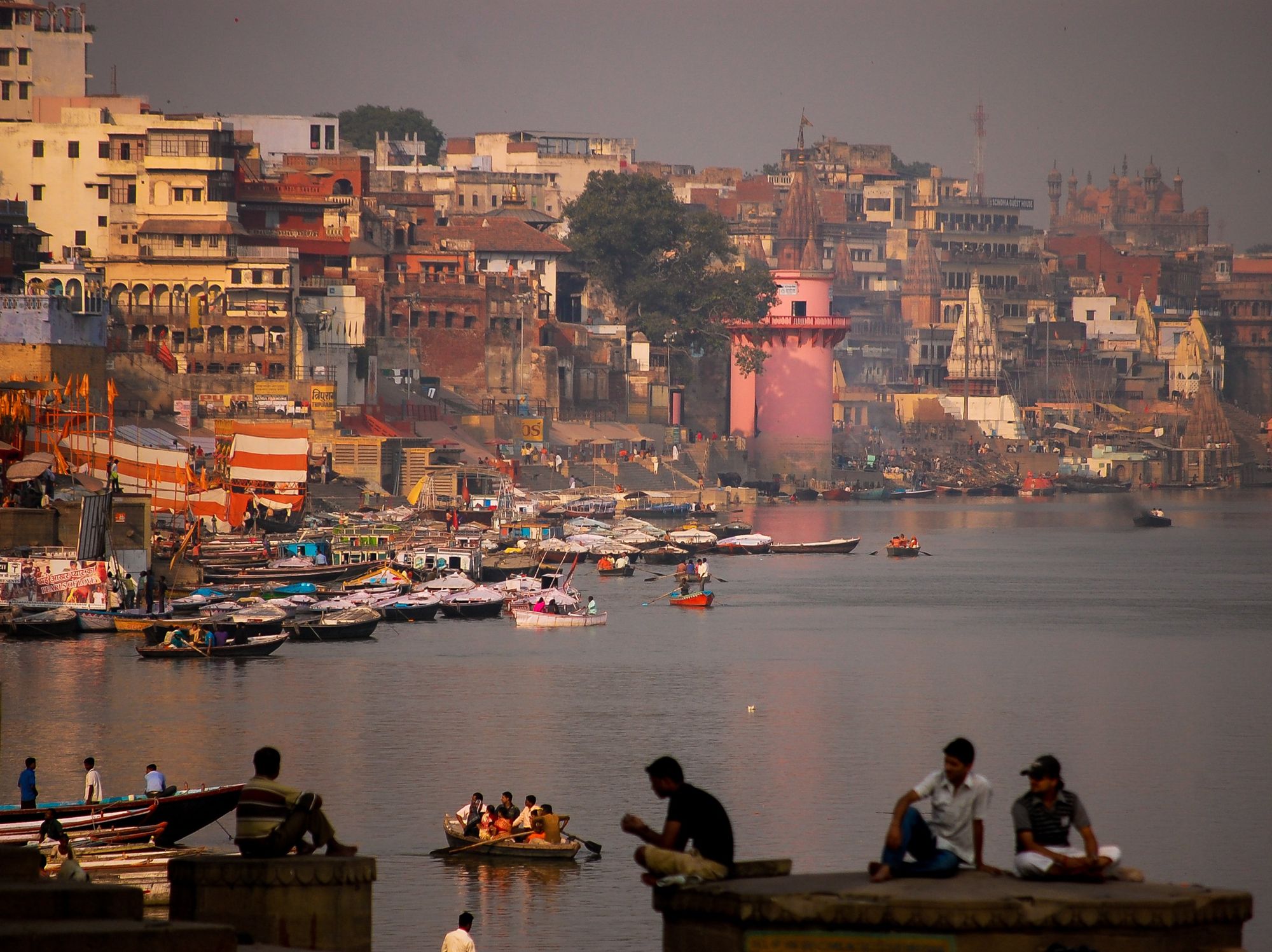 The Ganges river at the holy city of Varanasi, India.