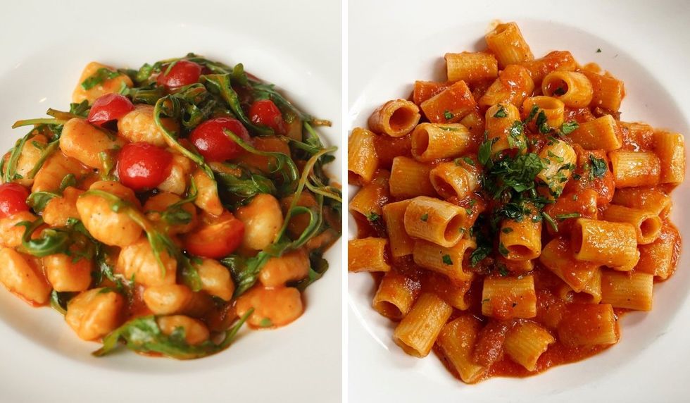 The gnocchi and rigatoni dishes served at Restaurant Shekz in Montreal, Quebec.