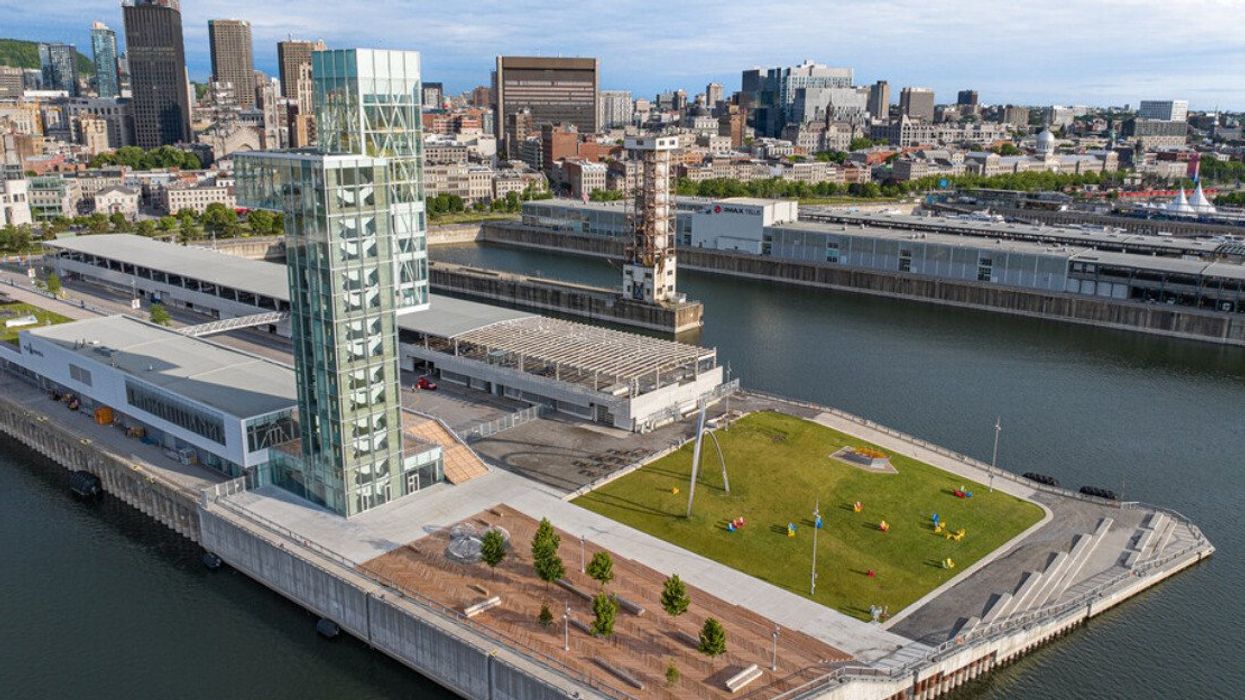 The Grand Quai du Port de Montréal from above.