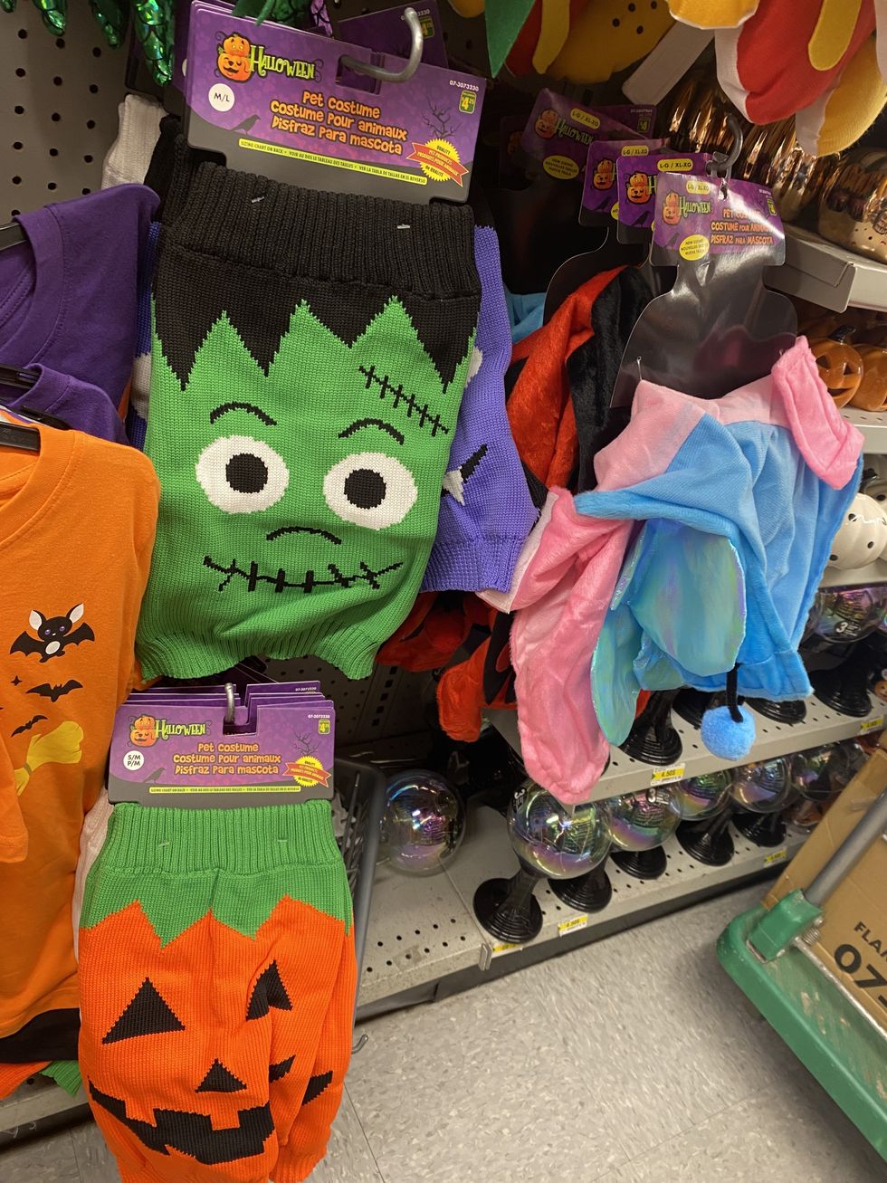 The Halloween costume aisle at Dollarama