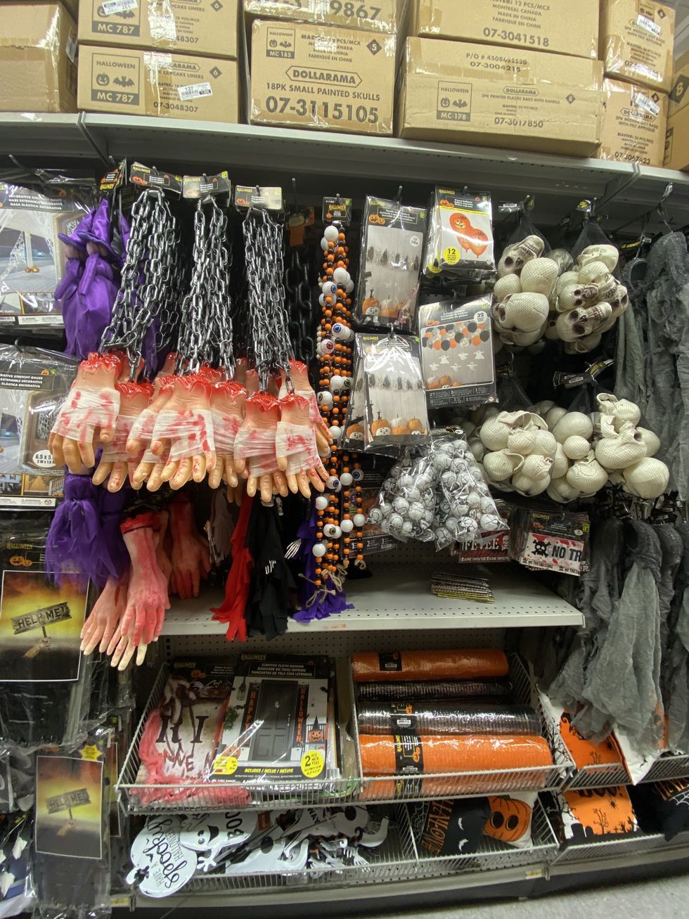 The Halloween decor section at Dollarama