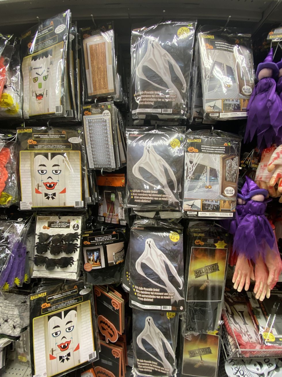 The Halloween section at Dollarama.