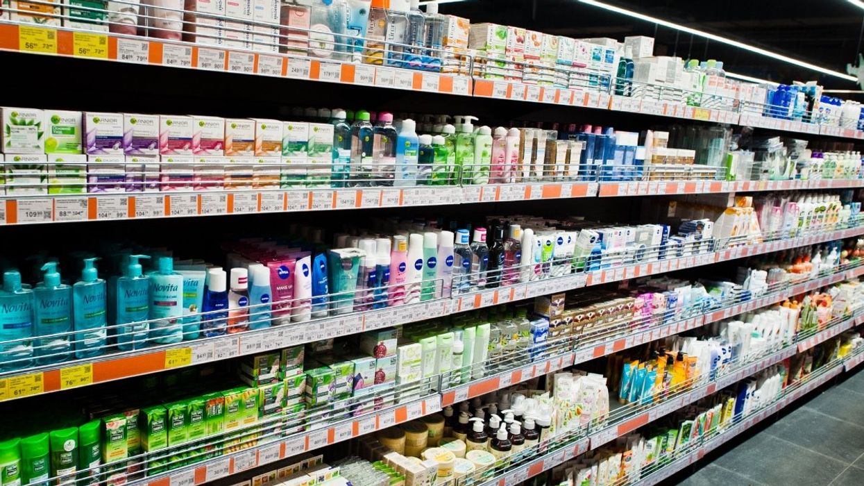 The health and beauty aisle at a Canadian drugstore.