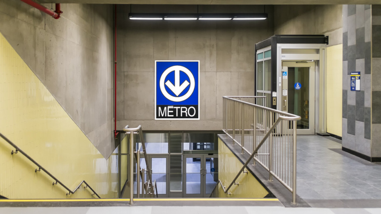 The interior of a Montreal metro station.