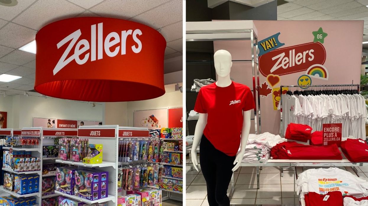 The interior of a Zellers pop-up at the Hudson's Bay Company in Quebec.