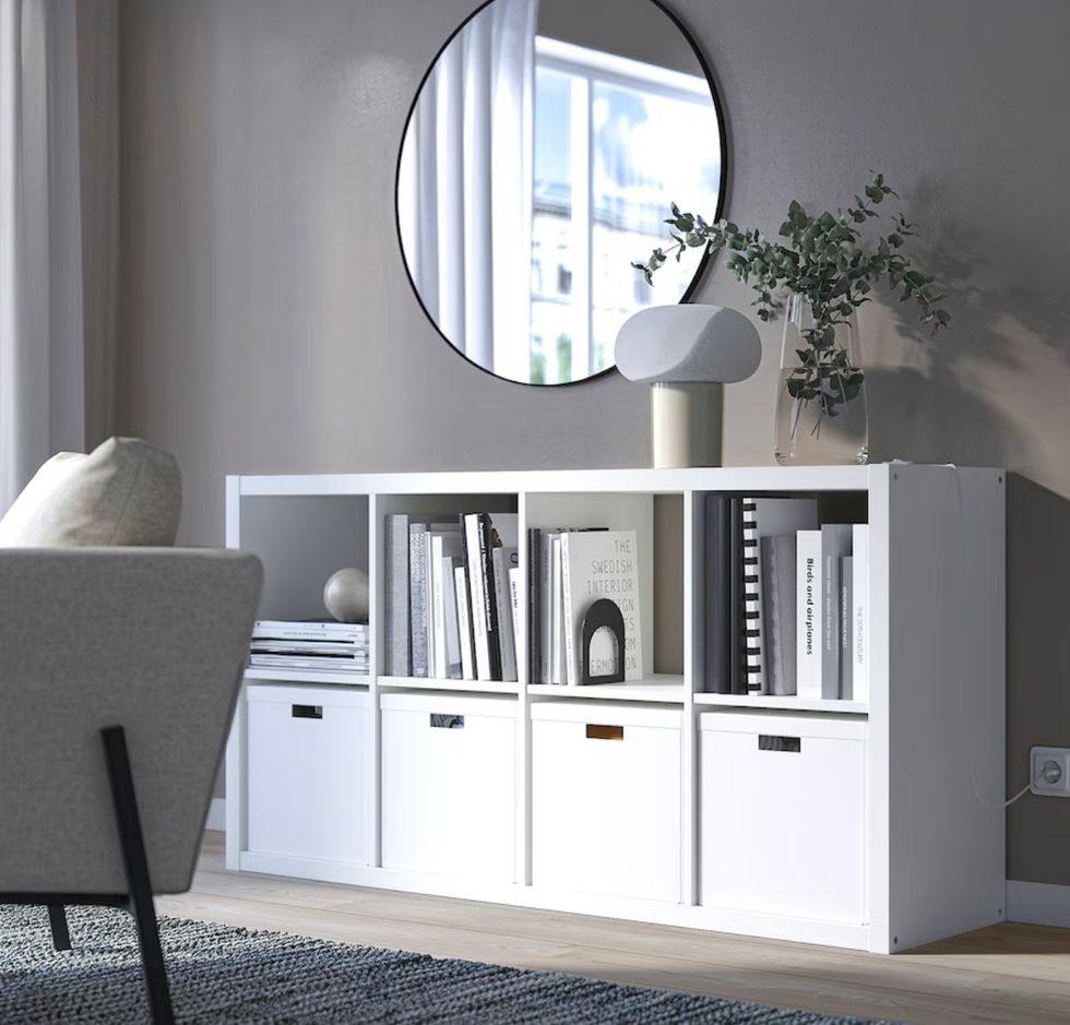 The KALLAX shelf unit in a home setting.