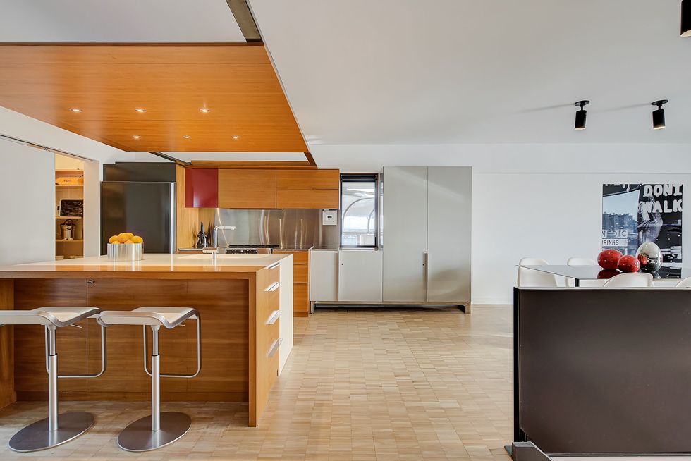 The kitchen and dining area.